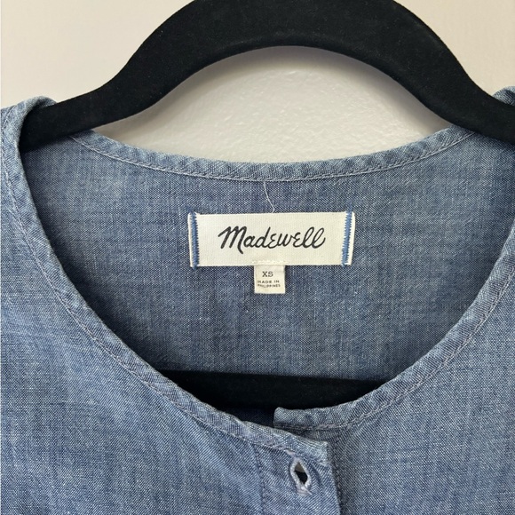 Madewell Jean Ruffle Button Down Shirt, Size XS - Picture 3 of 9